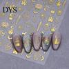 Holiday Nail Stickers Halloween 3D Art Stickers, Metallic Golden Pumpkin Ghost Spider Web DIY Supplies Witch Hat Decals, Self-Adhesive Manicure