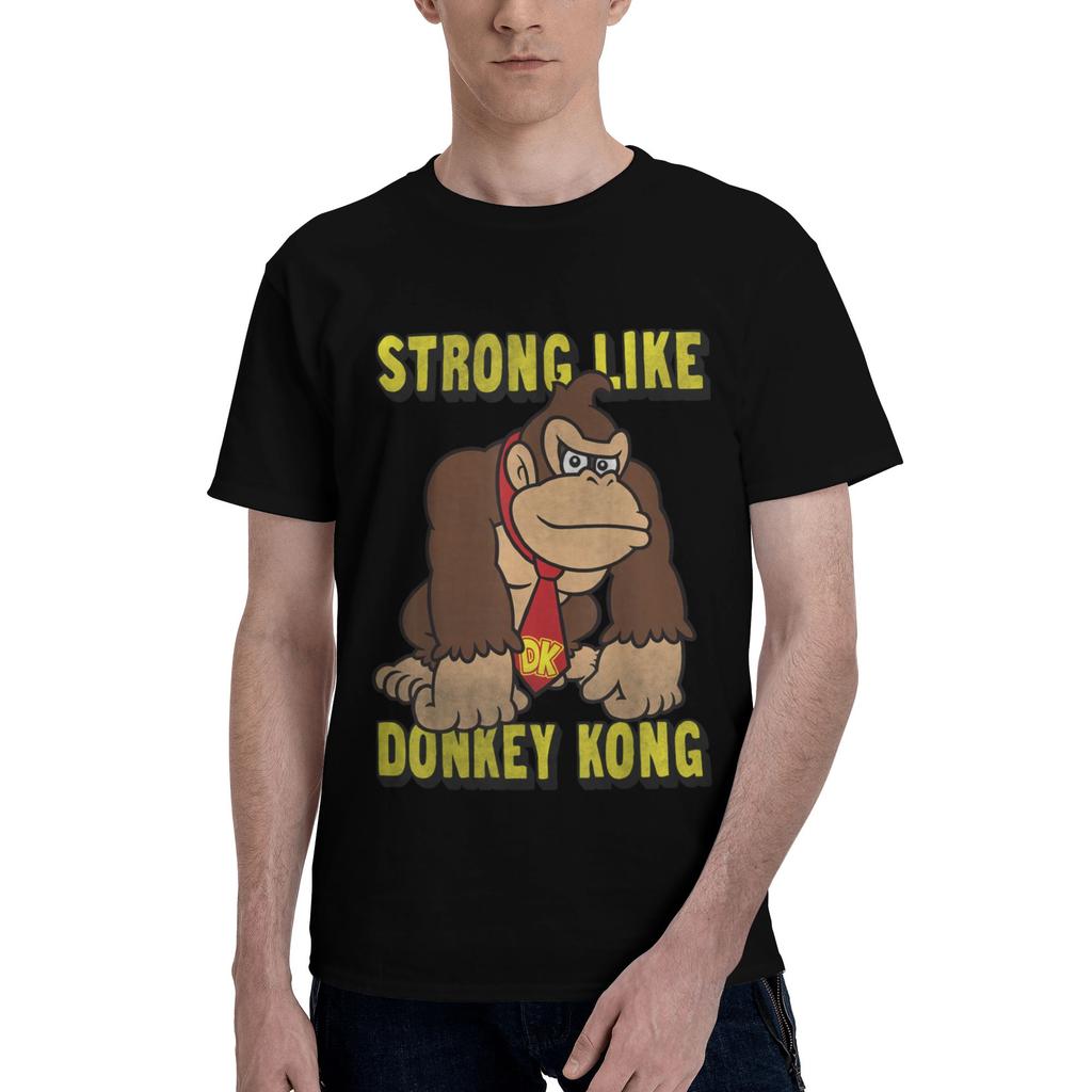Funny Donkey Kong Poster T-Shirt Men Women's Round Collar Pure Cotton T Shirt  Short Sleeve Tees Birthday Present Clothes