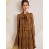 Women's Elegant Lyocell Blend Tie-Waist Midi Dress