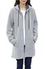 Necoat Long Long Light Size L Women's Hoodie, Fleece-Lined, Sleeves, Fall/Winter, Gray,