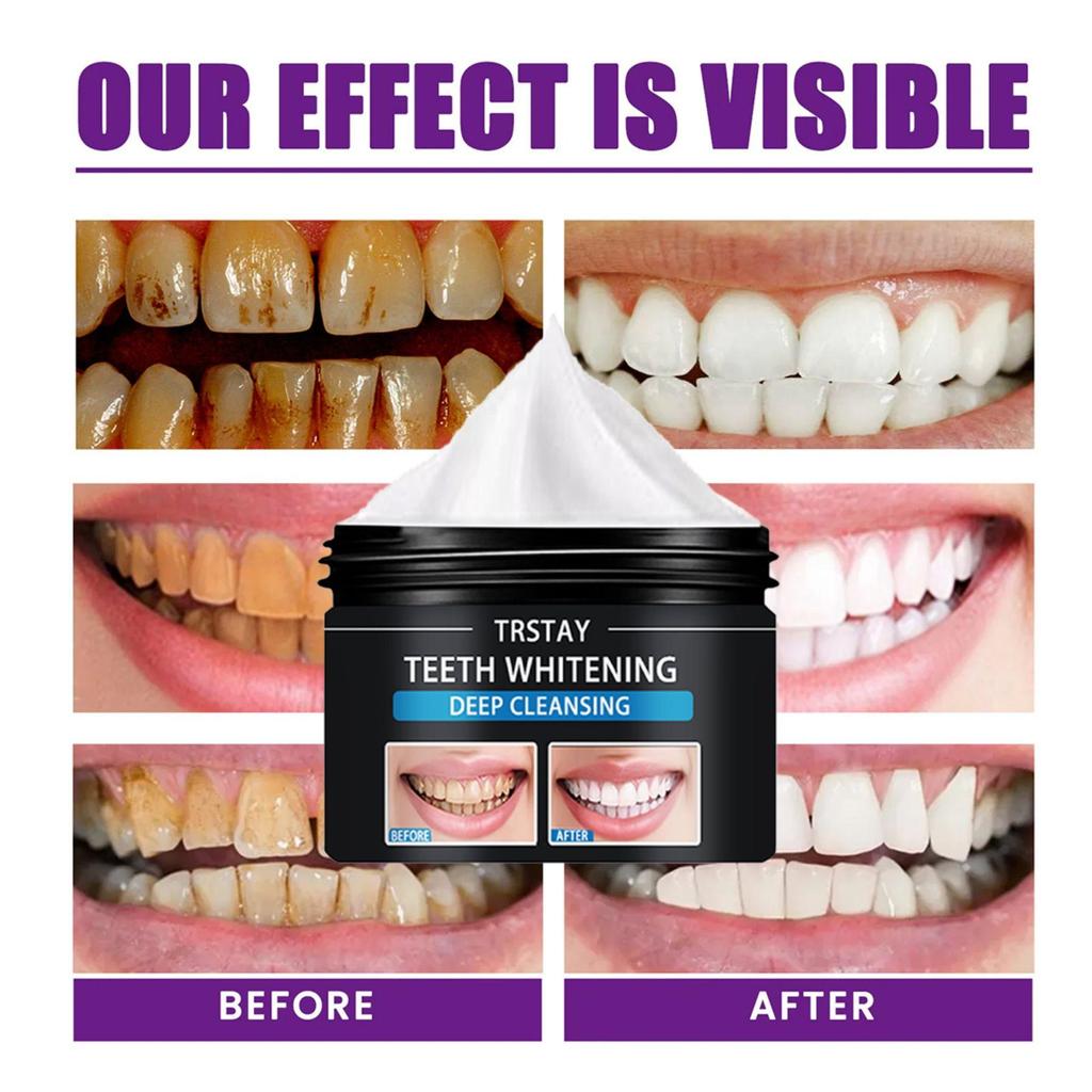 TRSTAY Zubní pasta Korekce barvy zubů, odstranění kouře, odstranění skvrn, rozjasnění a bělení Zubní pasta Hloubkové čištění, ochrana zdraví zubů