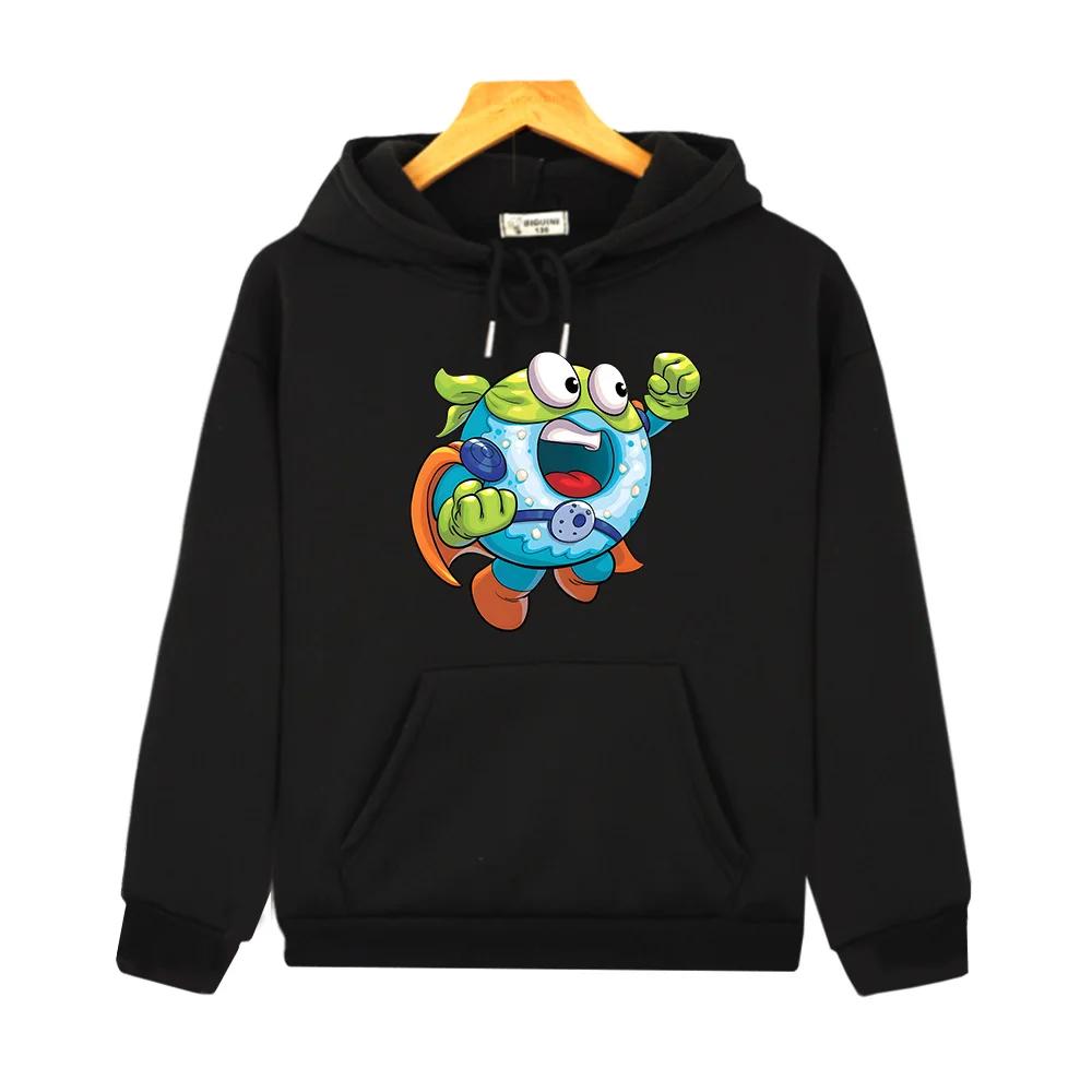 

Супер Зингс SuperZings Мультяшные Толстовки Уличная Одежда Осень Зима Удобные Толстовки Карман Повседневная Одежда для Мальчиков Девочек С Капюшоном 130 чёрный