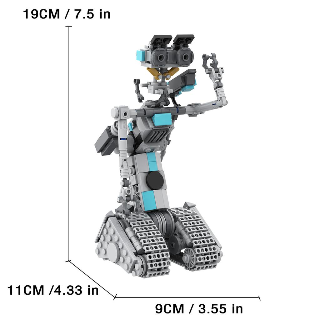 New In Johnny 5 Robot Toys Classic Movie Short Open Circuit Figures Robot Model Building Kit Decor Building Bricks Set Box