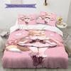 Anime Pattern Bedding Quilt Set Quilt Cover Pillowcase Home Decoration Birthday Gift (1 * Duvet Cover + 2 * Pillowcase, Without Core)