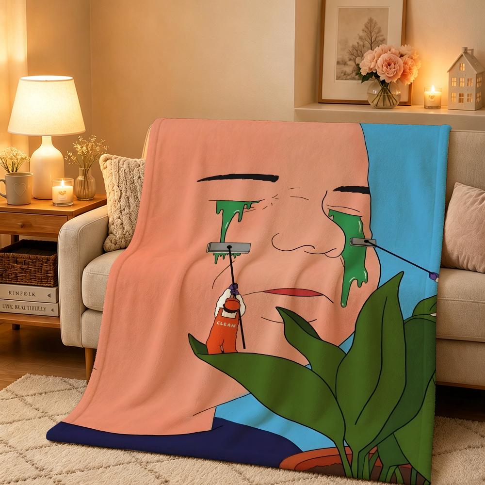 Celebrity C-Choi Haeryung Throw Warm And Soft Suitable For Bedroom Living Room Sofa Bed Office Travel Camping 75X95CM