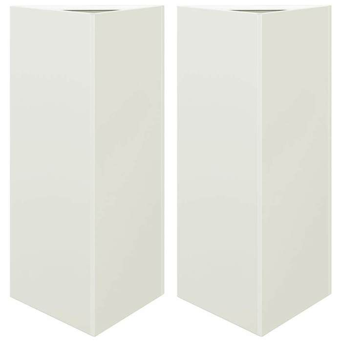 VidaXL Planters 2 Pcs White Triangular 40x34.5x70 Cm Steel 851160