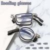 Foldable Reading Glasses Portable For Men Metal Round Square Anti Blue Light Eyeglasses Men Presbyopia  With Diopters To +4