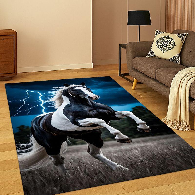 Tappeto Animale Cartoon Cavallo Steed per Camera da Letto Soggiorno Divano Sala Giochi Zerbino Decorazione Casa, Tappeto Area Bambini Antiscivolo