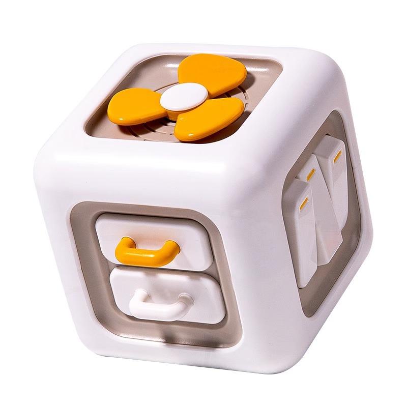 Busy Cube Montessori Toys Sensory Activity Board Learning Fine Motor Skills Travel Toy Birthday Gifts for 12-18 Months