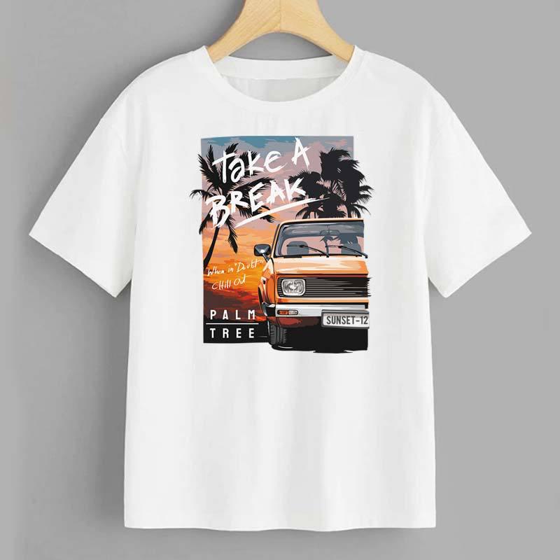 Palm Tree Nažehlovací obtisky West Patch omyvatelné samolepky na oblečení DIy trička pruhovaná náplast na oblečení citlivé na teplo