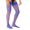 Mens High Shine Thigh High Stockings Stretchy Sheer Design for Cosplay Costumes
