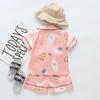 BB58 Mufurui Summer Kids' Silk Bear Cartoon Pajama Short Sleeve Two-Piece Set