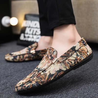 Fashion Slip-on Flat Male Shoe Sneakers Low-Top Non-leather New In Vulcanize Print Breathable Designer Luxury Retro Men's Casual Shoes