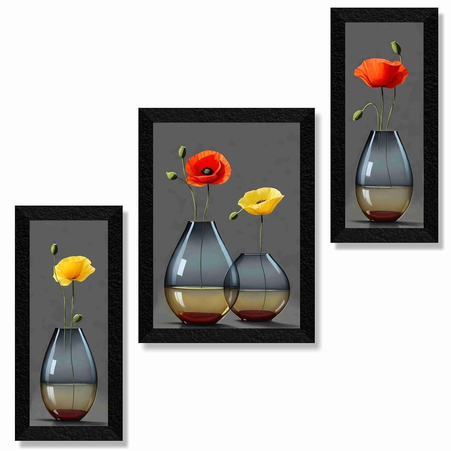 

Картины для украшения стен - Набор из 3, 3D для гостиной большого размера с рамами, картина для отеля, офиса 50,8 см x 30,48 см 20 inch x 12 inch