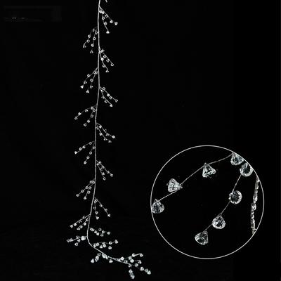 Clear Christmas Tree Beads Chain Artificial Plastic Fishing Line Pearls Chain Glitter Elegant Merry Christmas Decoration