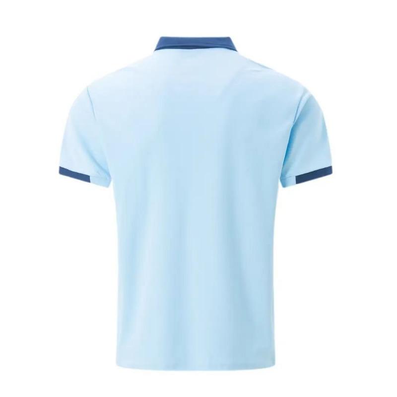 Men Short Sleeve Contrast Polo Shirt with Chest Pocket Casual Daily Wear