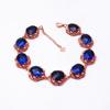 Purple Gold Luxury Bluestone Egg Surface Bracelet Rose Gold Plated Color Gold Round Zircon Bracelet
