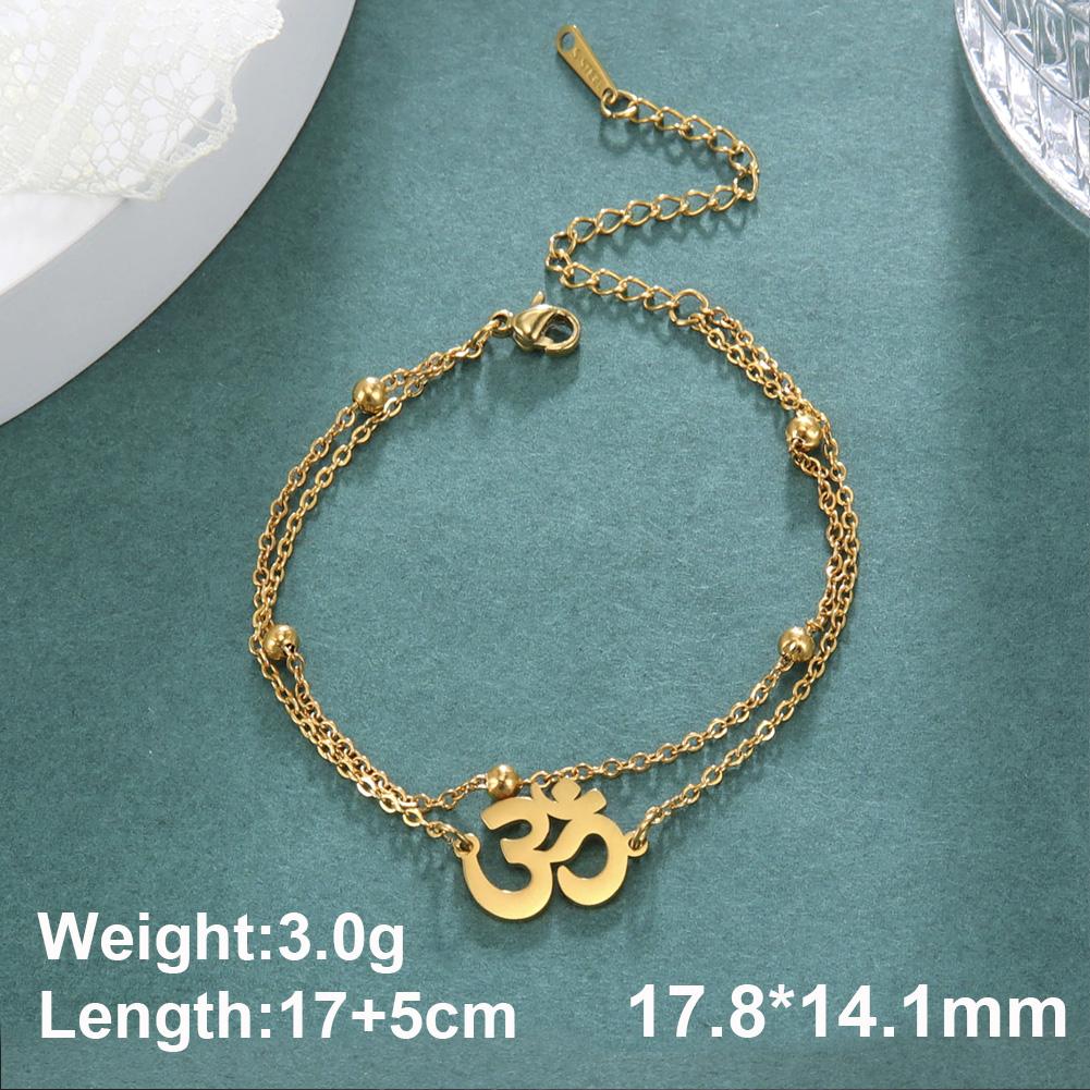 Dawapara Aum Om Ohm Sanskrit Symbol Anklets Bracelet Hindu Yoga Ankle Chain Bracelets Stainless Steel Spiritual Jewelry