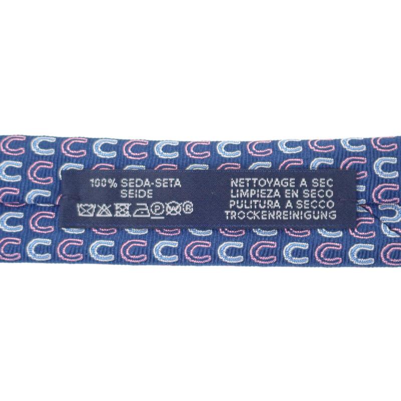 HERMES  H339412T04  Tie Marin/pink Silk Mens