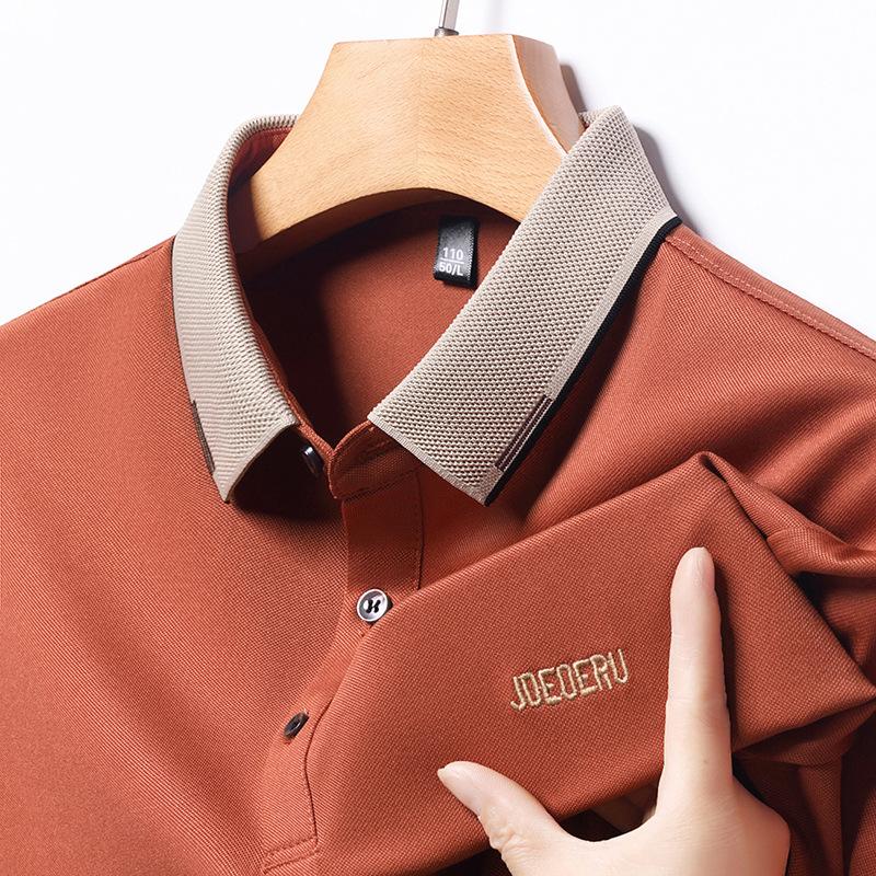 Poloshirt Herren T-Shirt Kurzarm Business Casual Herren Revers Besticktes Buchstaben-Halbarm-Oberteil