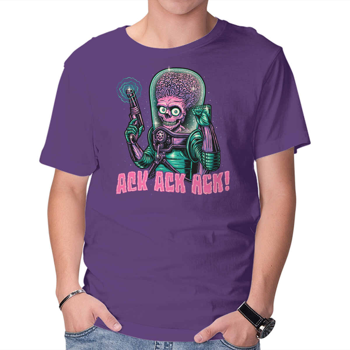 Unisex Crew Neck T-Shirt Greetings From Mars Graphic Short Sleeve Casual Tee XXXXL