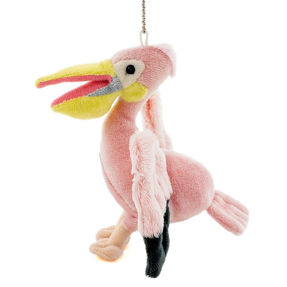 COLORATA Plysjmaskot, Hvitpelikan (Realistisk fugl med kjede) - Søt Fugl Nøkkelring Dukke, Gave (Dobbelt testet)  Julegave