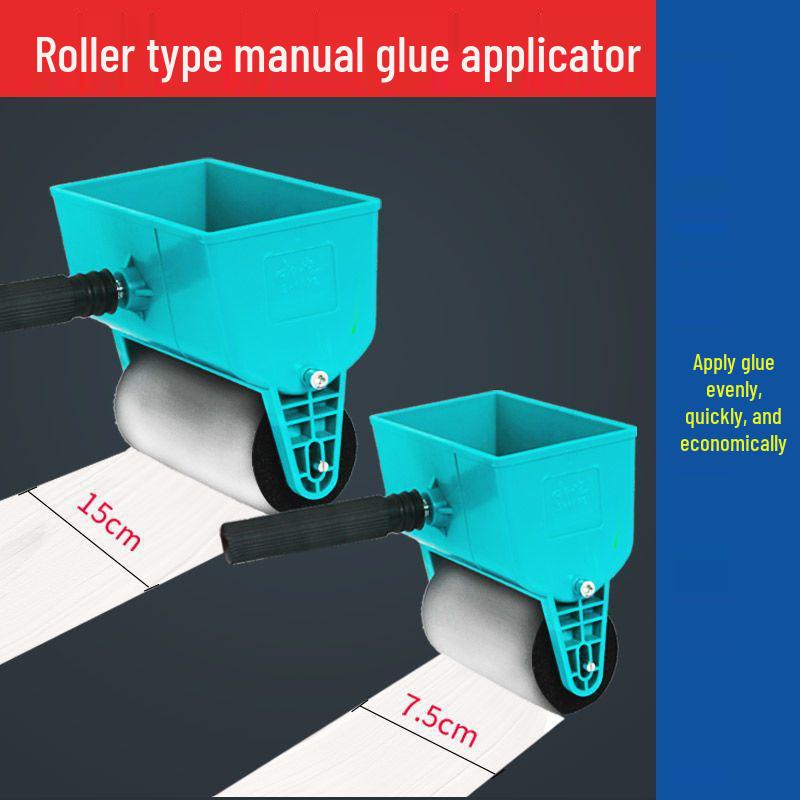 Compact Manual Glue Roller for Wood, Wallpaper, and Cardboard - Small Laminating and Gluing Tool
