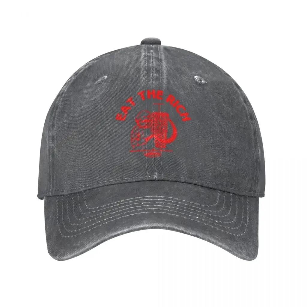 Jedz Bogatych Kebab Unisex Styl Czapki z Daszkiem Bawełniane Czapki z Efektem Zniszczenia Czapka Vintage Outdoor Treningi Prezent Czapka Snapback