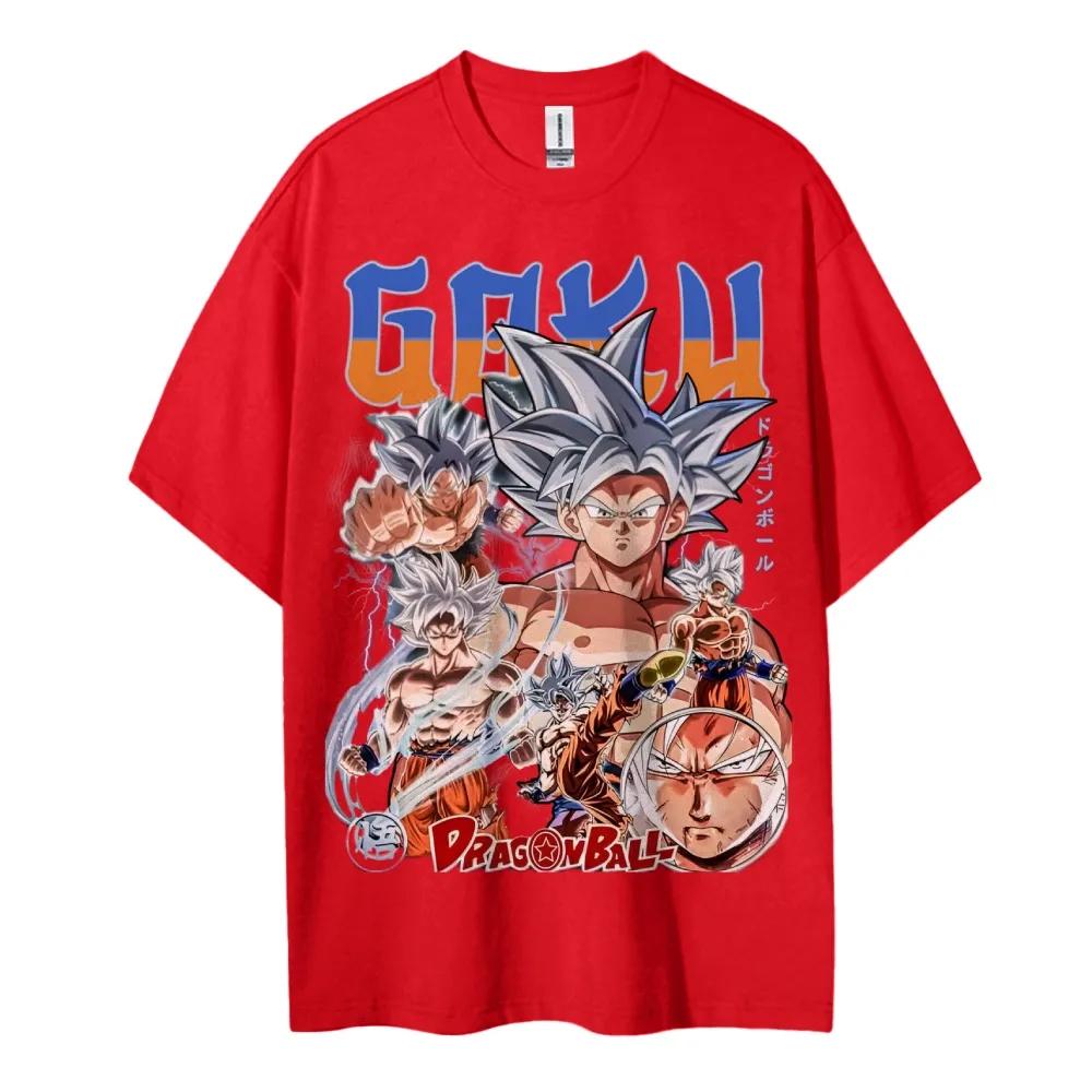 Dragon Ball 2026 Summer 100 Cotton Son Goku Printed Casual Sports Fitness Tshirt Vintage Harajuku Neutral Kids Tshirt Top Y2k