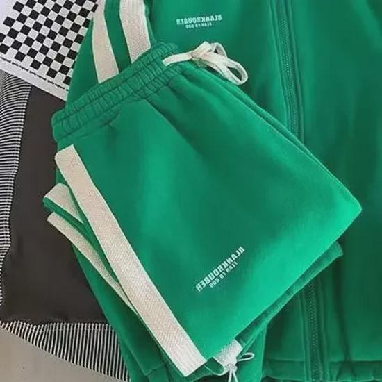 Pánská streetwearová tepláková souprava ve stylu Hongkongu: Volný trendy svetr a kalhoty s dlouhým rukávem, ležérní jarní/podzimní dvoudílný set