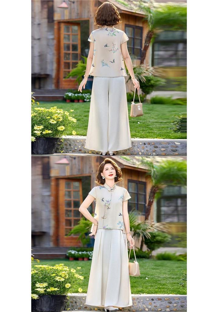 2026 New Stylish Two-Piece Summer Set for Middle-Aged and Elderly Women