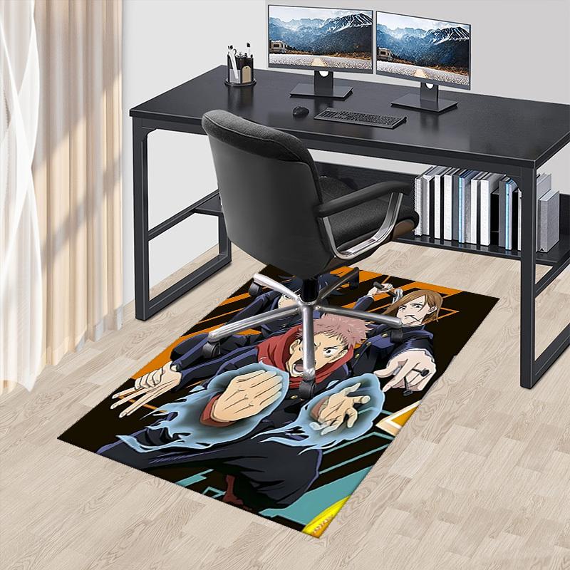 

1pc Anime Cartoon Design Jujutsu Kaisen Chair Mat - Seasonal Gift for Office, Home Decor, Living Room, Bedroom, Game Room - Non-Slip Carpet Suitable f 60cm by 90cm
