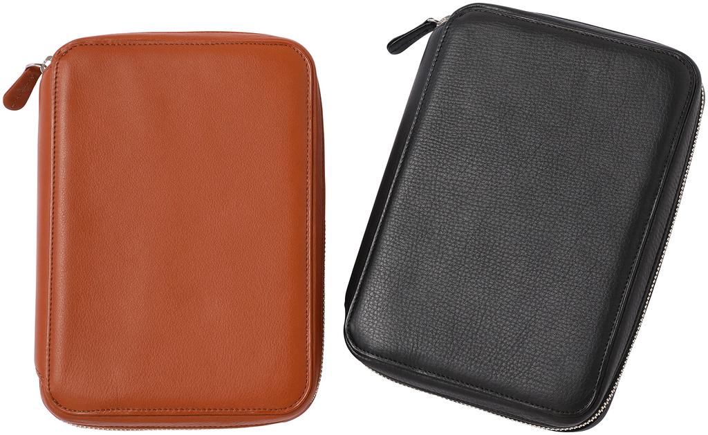 Franklin Planner Calm Soft Leather Zipper Binder, 25mm, Brown, Compact Size, 65627