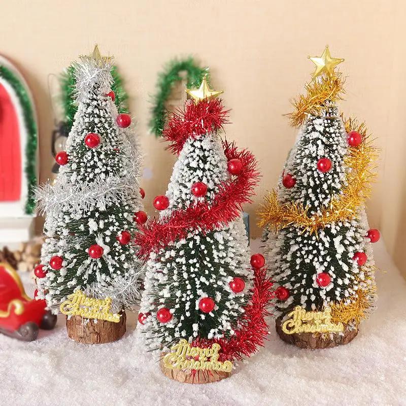 1/12 Dollhouse Mini Christmas Tree Cedar Tree Model Dollhouse Xmas Scene Decor Ornament Doll House Festival Decoration Toys