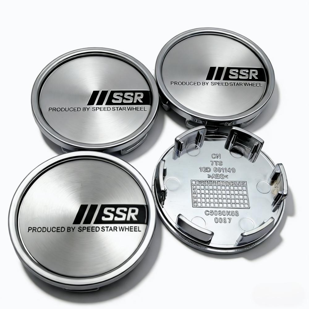 4pcs/Set 58mm 53mm Car Wheel Center Caps With SSR Logo Emblem Badge Wheel Hubcaps Rim Center Dust Cover Replace Hub Accessories