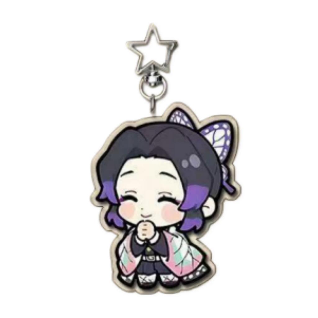 Llaveros de Anime Llavero Demon Slayer Kimetsu No Yaiba Acrílico Llavero Lindo Divertido Dibujo Animado para Amigos