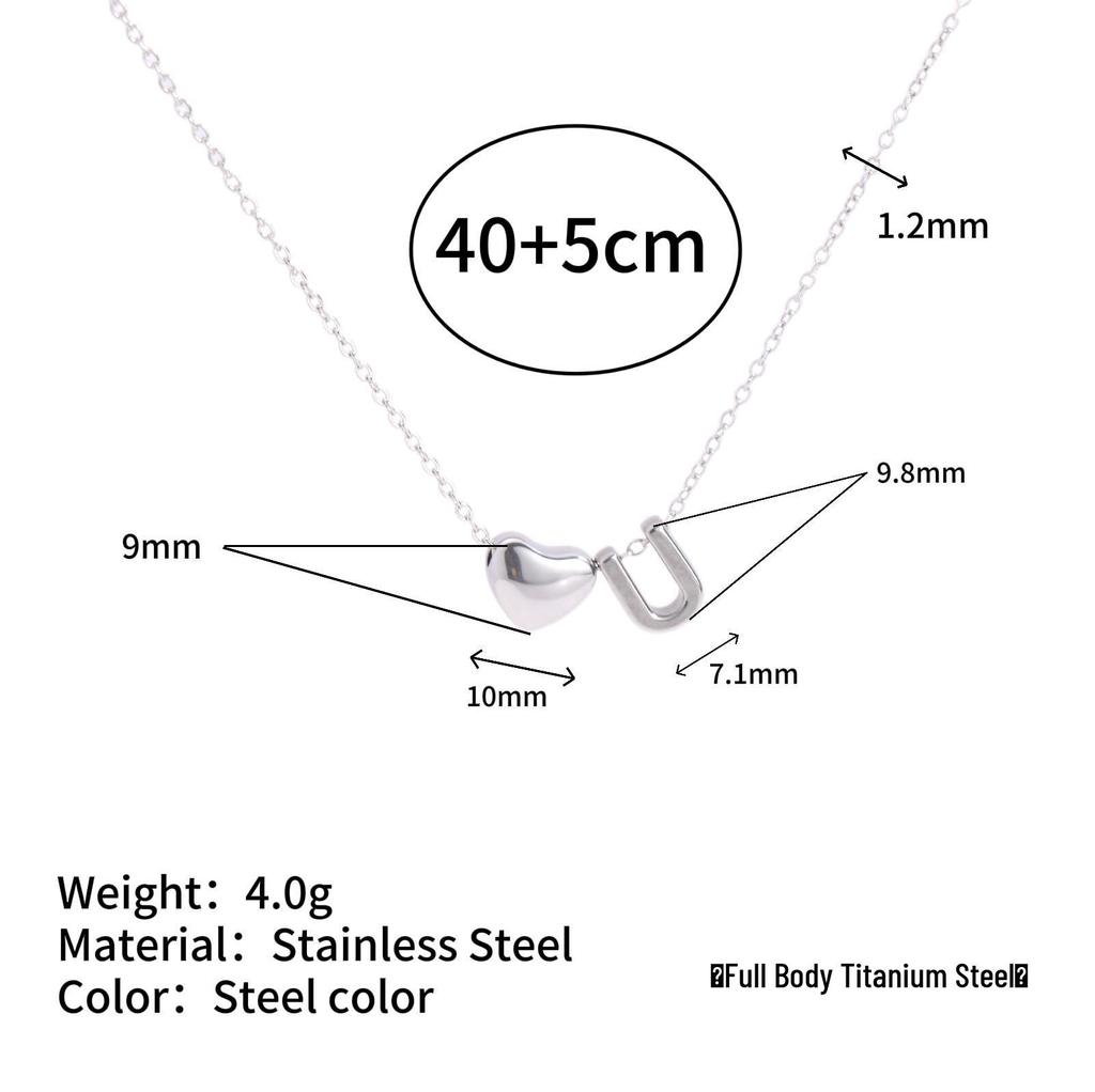 Herz Anhänger Halskette: 18K vergoldeter Edelstahl mit 26 englischen Buchstaben.