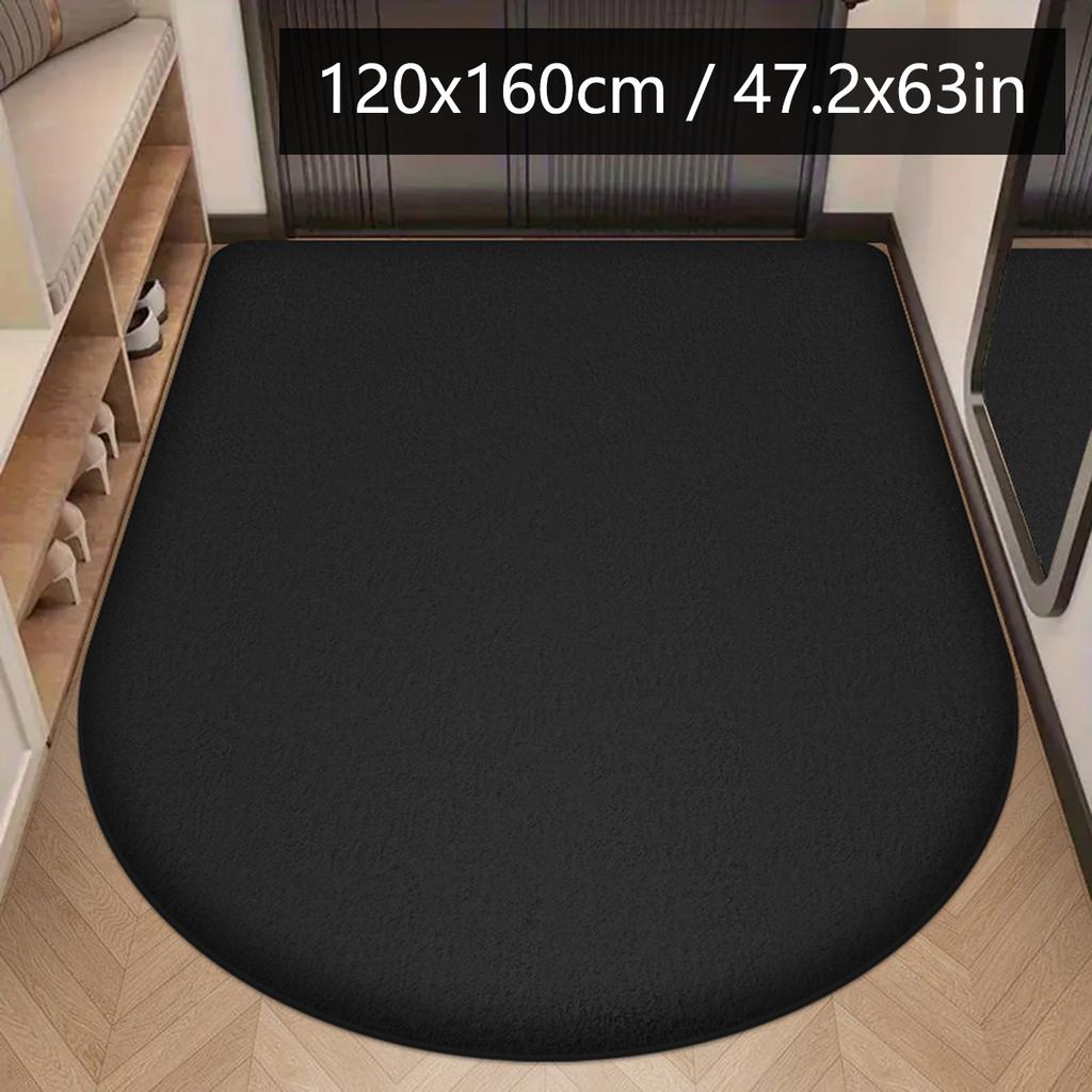 Solid Color Flannel Entrance Mat Large Size Shoe Bench Foot Pad Entry Foot Wipe Water Absorbent Cushion Study Carpet