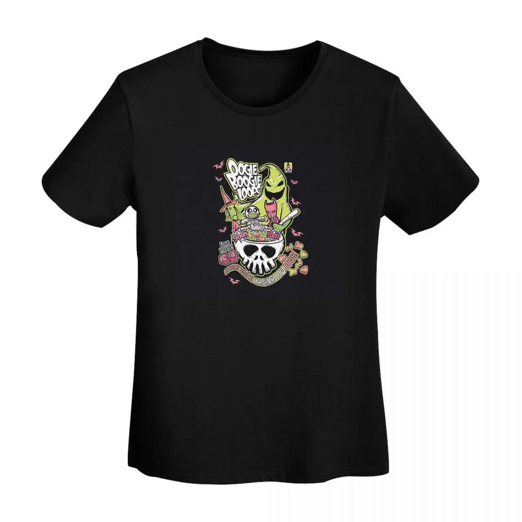 Oogie Boogie TShirt Women Short Sleeve T Shirts Round Neck Streetwear Cotton Summer Tees Streetwear