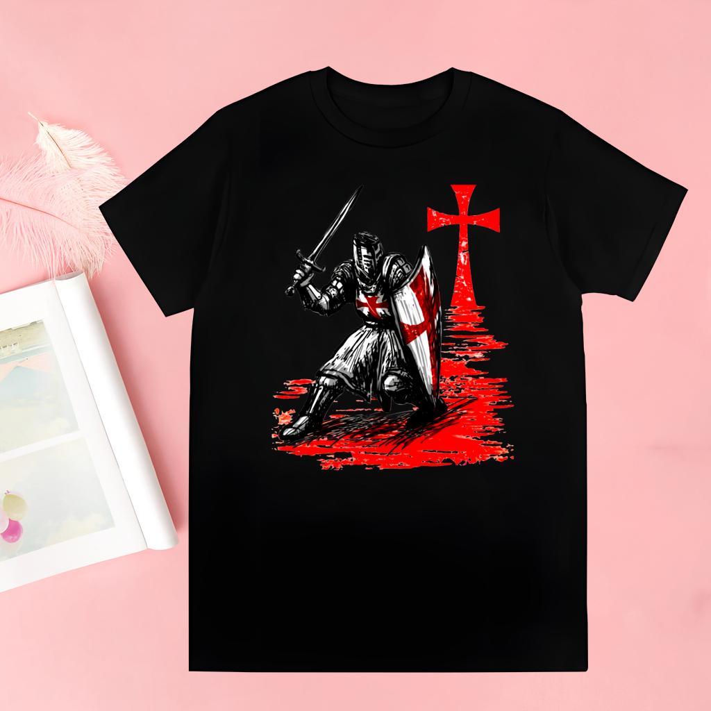 Medieval Knights Templar T Shirts print O-Neck Short Sleeve Regular Mens Heigh Quality Men Hip-Hop t Shirt