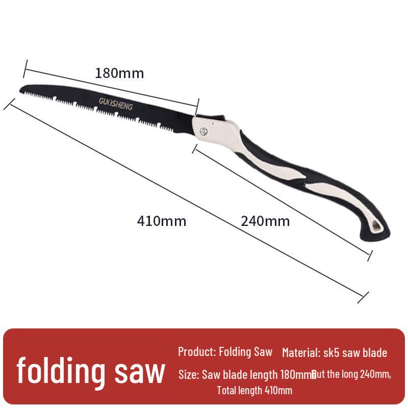 Compact Folding Hand Saw for Woodworking and Pruning with Three-Sided Ground Teeth