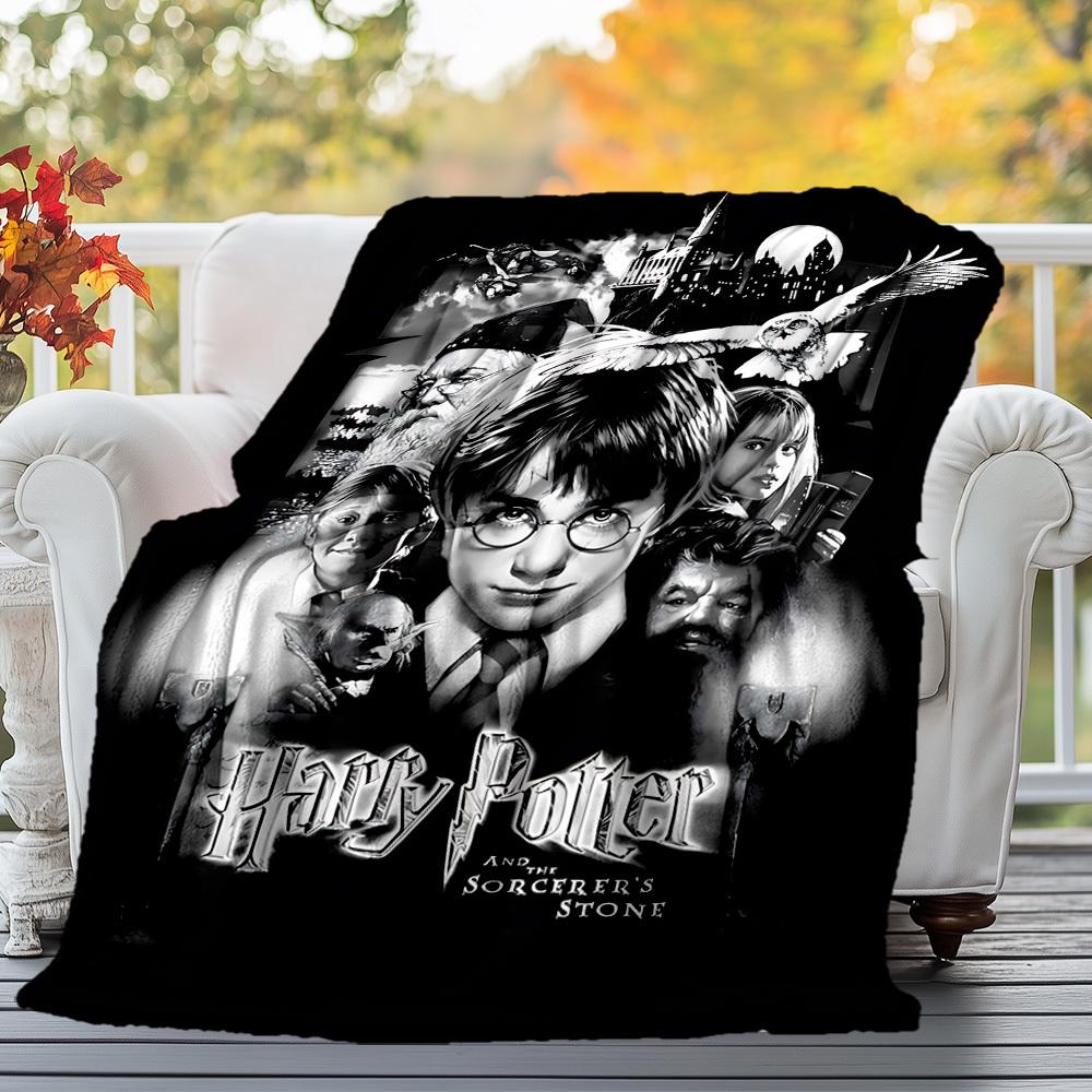1PC Harry Potter Sorcerer's Stone Outdoor Flannel Blanket Soft Plush Decor for Picnics, camping,Bedroom, Playroom, Office1196A