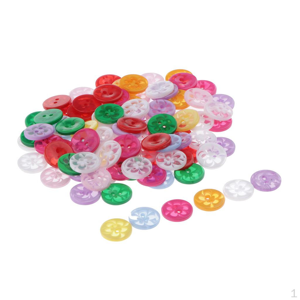 

Plastic Buttons Assortment for Sewing And Crafts Clear Flower