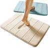 Coral Fleece Stripes Engraving Bathroom Mat Bath Non-slip Carpets In Wash Basin Bathtub Side Floor Rug Shower Room Doormat Memory Foam 3D Pad