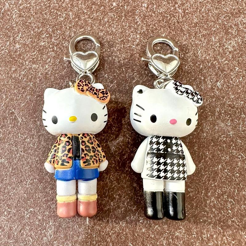 Hello Kitty Keychain Cartoon Doll Mobile Phone Rope Backpack Stuffed Pendant Lovely Decor Anime Figure Makeup Bag Pendants