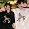 2026 Year of the Horse Red T-Shirt - Unisex Cotton Short Sleeve for Family Photos & New Year Greetings