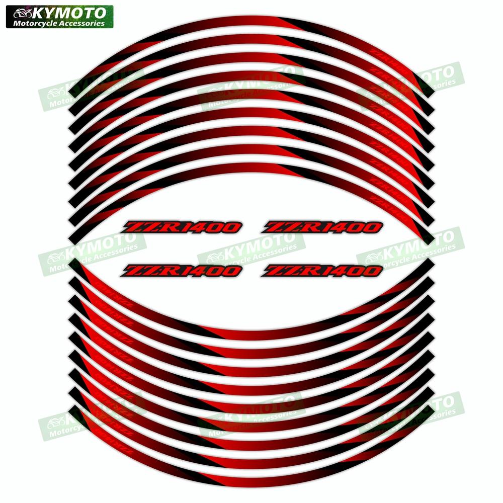 For NINJA ZZR1200 ZZR1400 ZZR1100 motorcycle 17 inch front and rear wheel decals reflective rim stickers decoration