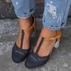 Summer New Fashion Women'S High Heel Sandals Ladies Pointed Toe Sandals Chunky Heel Shoes Plus Size 35-43