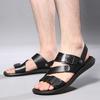fashion 2024 New Slippers Beach for Male Leather Footwear Fashion Comfortable Men's Sandals Solid Open Toe Mens Leather Sandals Sneakers