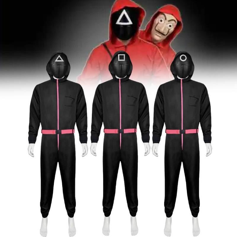 Squid Game Black Onepiece Cosplay Suit For Themed Party And Stage Shows